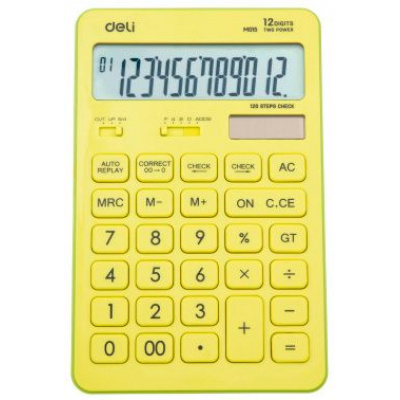 Большое фото товара - Калькулятор DELI 12 разрядов 108х15х175 мм EM01551 желтый (1176686) Deli, 12-158649. Вариант №1