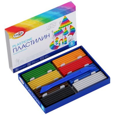 Большое фото товара - Пластилин   8цв 160 гр. "Классический" 281031 Гамма, 12-165127. Вариант №1