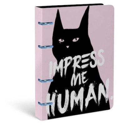 Большое фото товара - Тетрадь со сменным блоком 120л клетка на 4 кольцах "WAYWARD CAT" soft touch LXNBCL-WC LOREX, 12-172025. Вариант №1