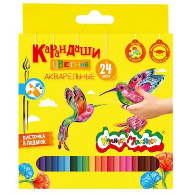 Большое фото товара - Карандаши акварельные 24цв КАККМ24 Каляка-Маляка, 12-174258. Вариант №1