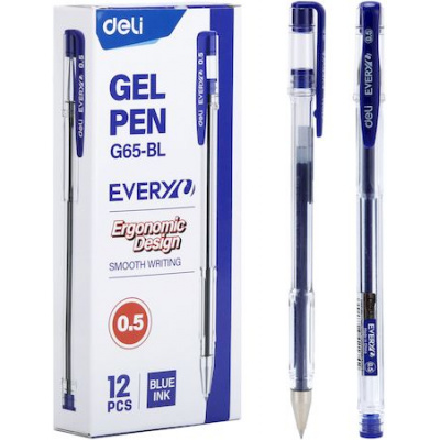 Большое фото товара - Ручка гелевая "Каждый раз/EveryU" EG65-BL 0.5 мм синяя (1872835) Deli, 12-175168. Вариант №1