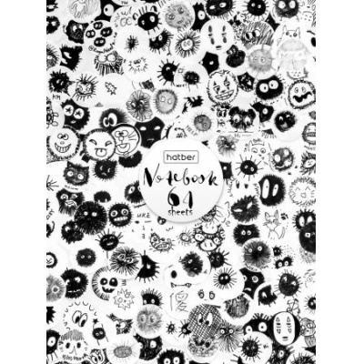 Большое фото товара - Записная книжка А6 64л клетка/линия "Прикольные кляксы" (082507) 30043 Хатбер, 12-175287. Вариант №1