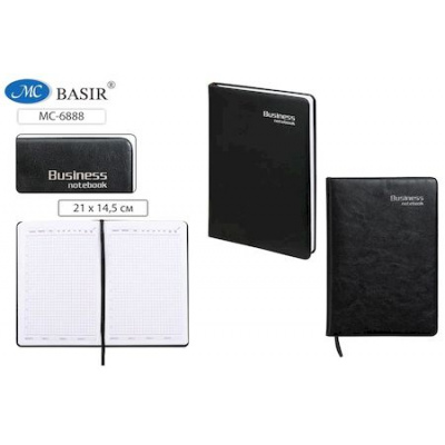 Большое фото товара - Ежедневник-записная книжка 145х210 см 100л клетка "Business notebook" кожзам МС-6888 Basir, 12-180346. Вариант №1