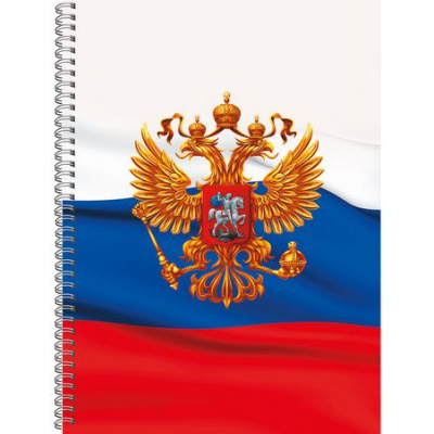 Большое фото товара - Тетрадь А4 120л линия твердая обложка на спирали "Россия" ТС41205240 Listoff, 12-185452. Вариант №1