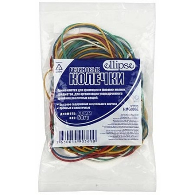Большое фото товара - Резинка для денег   50гр 60мм цвет mix, ellipse/400 HMG006Ellipse, 12-186554. Вариант №1