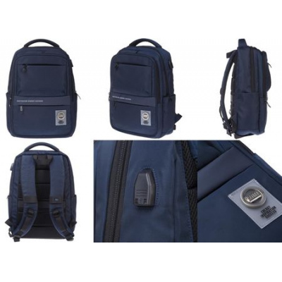 Большое фото товара - Рюкзак молодежный "PRO. Navy" 43х31,5х14,5 см 2 отделения 4 кармана, с USB-выходом (067399) 12116 Хатбер, 12-187078. Вариант №1