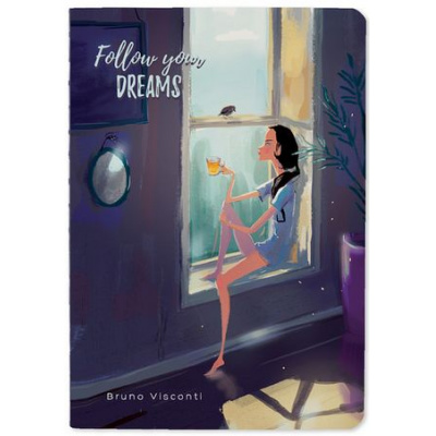 Большое фото товара - Записная книжка А6  32л клетка "TEA TIME. FOLLOW YOUR DREAMS" 7-32-001/19 Bruno Visconti, 12-187245. Вариант №1