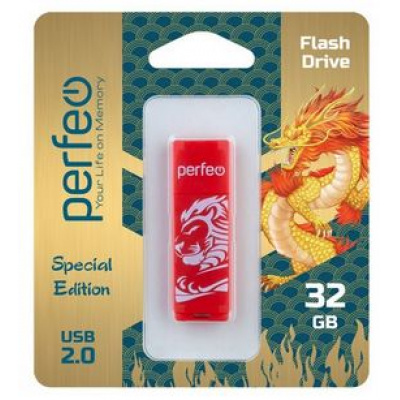 Большое фото товара - ФЛЕШ-накопитель (USB) PERFEО  32GB C04 Красный Лев, 12-187571. Вариант №1