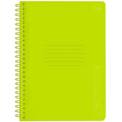 Большое фото товара - Тетрадь  96л клетка на спирали пластик. обложка "Neon. Yellow" 58834 (366789) BG, 12-188611. Вариант №1