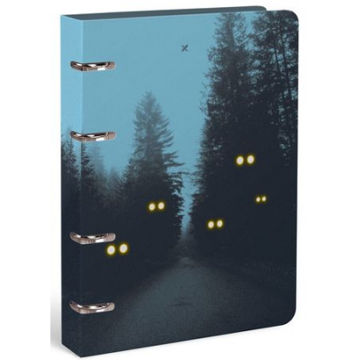 Большое фото товара - Тетрадь со сменным блоком 120л клетка на 4 кольцах "NIGHT HORROR" soft touch LXNBCL-NH LOREX, 12-188808. Вариант №1