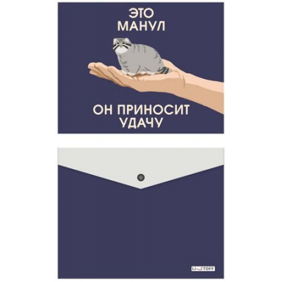 Большое фото товара - Папка с кнопкой  А5 180мкм "Милые звери" (Эксклюзив) ПКП50225 Listoff, 12-190080. Вариант №1