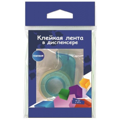 Большое фото товара - Клейкая лента 15 мм х 10 м прозрачная в диспенсере, толщина 40мк 74786 Centrum, 12-191354. Вариант №1