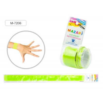 Большое фото товара - Браслет светоотражающий 3х40 см желтый М-7206 Mazari, 12-192016. Вариант №1