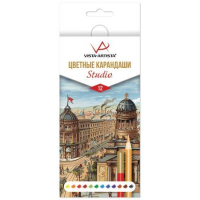 Большое фото товара - Карандаши 12цв "Студия/Studio" VACPS-12 VISTA-ARTISTA, 12-193066. Вариант №1
