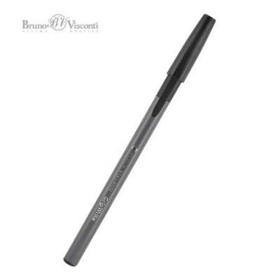 Большое фото товара - Ручка шариковая 0.7 мм "GripWrite Grey" черная одноразовая 20-0326/22 Bruno Visconti, 12-195769. Вариант №1