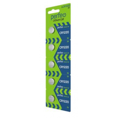 Большое фото товара - Элемент питания CR1220/5BL PERFEO Lithium Cell ТТ0009472 PERFEO, 12-196420. Вариант №1