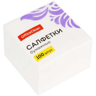 Большое фото товара - Салфетки 100 шт "Белые" 234359/В OfficeClean, 12-197900. Вариант №1