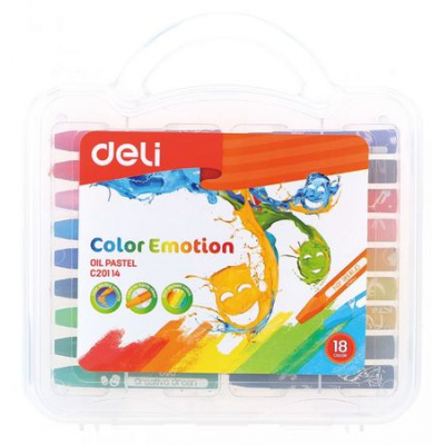 Большое фото товара - Пастель масляная 18цв EC20114 "Color Emotion" пластик.уп. (1045207) Deli, 12-199479. Вариант №1