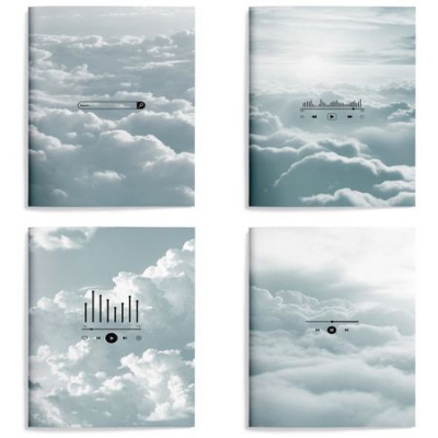 Большое фото товара - Записная книжка А6  32л клетка LXNBA6-SDC ЛАЙТ "ЗВУК ОБЛАКОВ/SOUND IN CLOUDS" софт тач, двойная обложка LOREX, 12-199656. Вариант №1