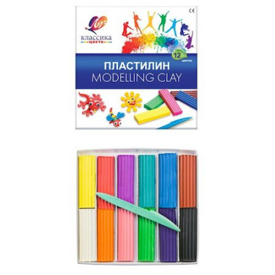 Большое фото товара - Пластилин  12цв 240 гр. "Классика" 7С 331-08 Луч, 12-2000. Вариант №1