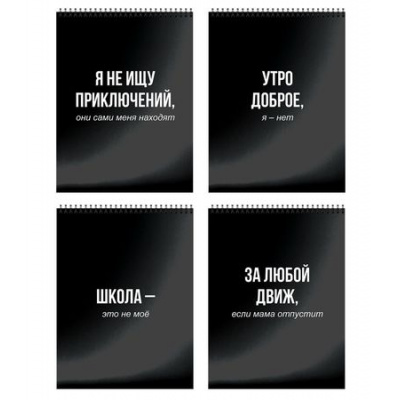 Большое фото товара - Блокнот на спирали А6 40л клетка "ТВОИ НАДПИСИ" Уф-лак БЛГ6-ТН SchoolФормат, 12-201174. Вариант №1