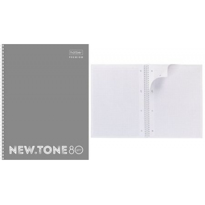 Большое фото товара - Тетрадь А4  80л клетка "Premium NEWtone PASTEL Серый жемчуг" картон 80Т4лA1гр_05054 (067703) Хатбер, 12-201357. Вариант №1