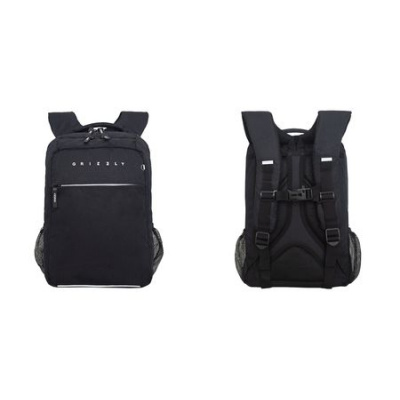 Большое фото товара - Рюкзак школьный RB-556-1/2 черный - белый 26х39х19 см 14.5л GRIZZLY, 12-202158. Вариант №1