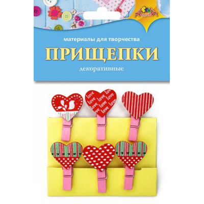 Большое фото товара - Декоративные прищепки "Сердечки" С3574-11 АппликА, 12-203021. Вариант №1