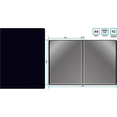 Большое фото товара - Папка-файл  10 Эко/Eco SE-V10BLK 0.5мм черная (2062994) SILWERHOF, 12-203795. Вариант №1