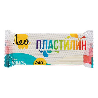 Большое фото товара - Пластилин 240гр. "Учись" белый LNMC-240 Лео, 12-204174. Вариант №1