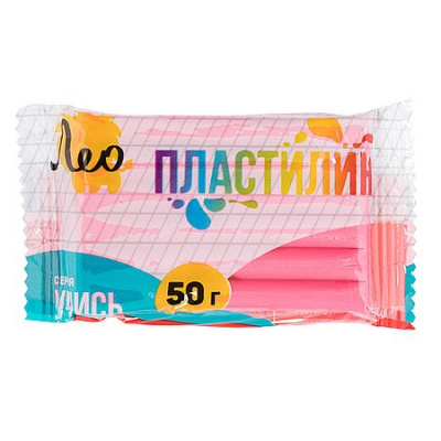 Большое фото товара - Пластилин 50гр. "Учись" розовый LNMC-50 Лео, 12-204324. Вариант №1