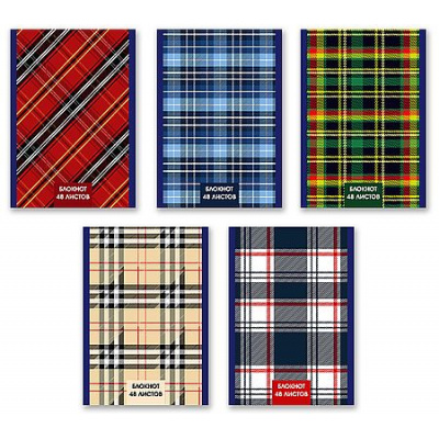 Большое фото товара - Блокнот А6 48л клетка "Тартан" 01733 (Б261) СВЕТОЧ, 12-204542. Вариант №1
