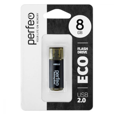 Большое фото товара - ФЛЕШ-накопитель (USB) PERFEO  8GB E04 Серия "Черная экономика" PF-E04B008ES PERFEO, 12-206102. Вариант №1