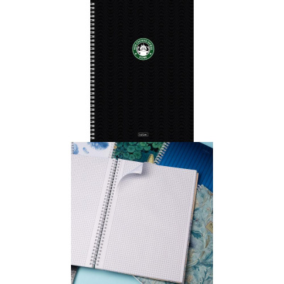 Большое фото товара - Тетрадь А4  80л клетка на спирали твердая обложка "Кофейные истории" перф.на отрыв (094044) 35447 Хатбер, 12-206435. Вариант №1