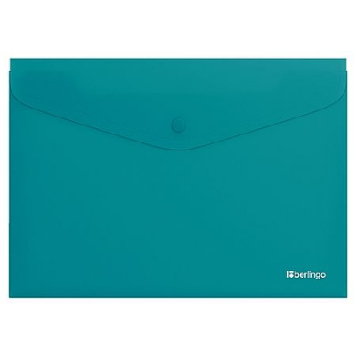 Большое фото товара - Папка с кнопкой А4 200мкм "Soft Touch" бирюзовая EFb_A4987 (369423) Berlingo, 12-206928. Вариант №1