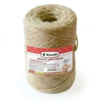 Большое фото товара - Шпагат джутовый, цилиндр, 2ммx100м 1200 текс HRD100С Komfi, 12-208500. Вариант №1