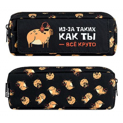 Большое фото товара - Пенал-косметичка 200х70х50 мм 72220 "КРУТАЯ КАПИБАРА" полиэстер Феникс, 12-209078. Вариант №1