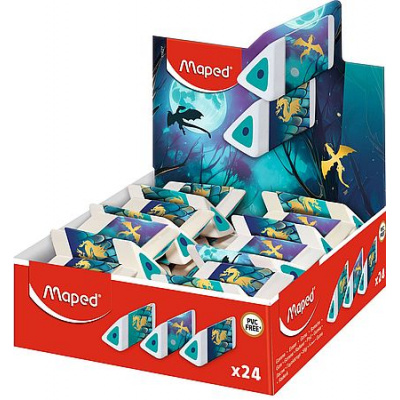 Большое фото товара - Ластик "ДРАКОН/DRAGON" треугольный, карт.футляр 119527 Maped, 12-209258. Вариант №1