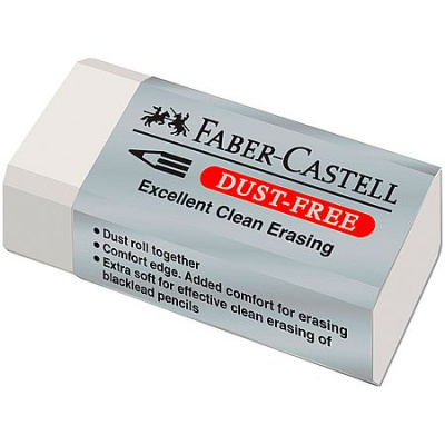 Большое фото товара - Ластик "Без пыли/Dust-Free" винил белый 187130 (286065) FABER CASTELL, 12-210111. Вариант №1