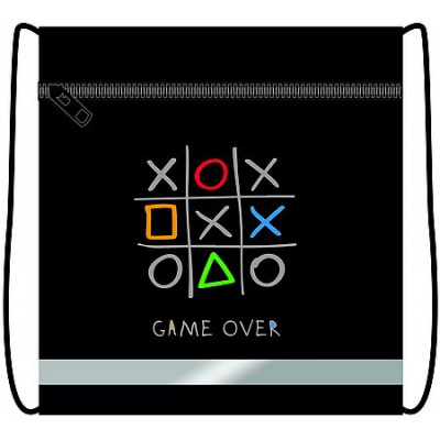 Большое фото товара - Сумка для сменной обуви 42х34 см СДС-71 "ИГРА ОКОНЧЕНА/GAME OVER 2026" с карманом на молнии и светоотражающей полосой Пчелка, 12-210391. Вариант №1