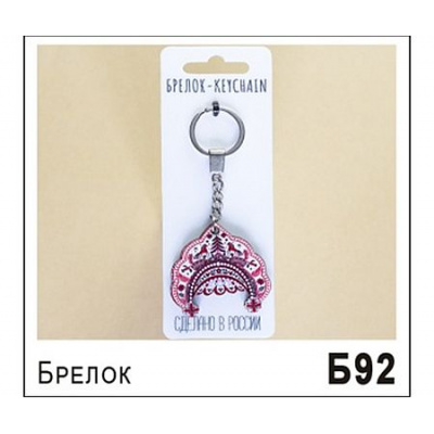 Большое фото товара - Брелок "Кокошник Мезенский" 4,5х4,5 см Б092 ТОМГРАД, 12-211167. Вариант №1