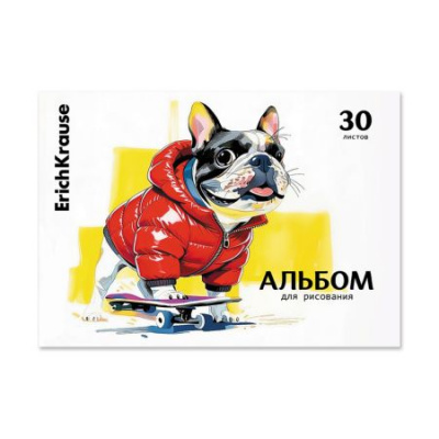 Большое фото товара - Альбом для рисования 30л на склейке "Крутой скейтер/Cool Skater"  64897 ErichKrause, 12-212609. Вариант №1