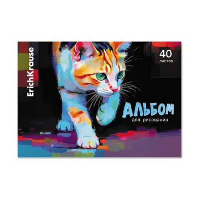 Большое фото товара - Альбом для рисования 40л на склейке "Уличный кот/Street Cat"  58325 ErichKrause, 12-212611. Вариант №1