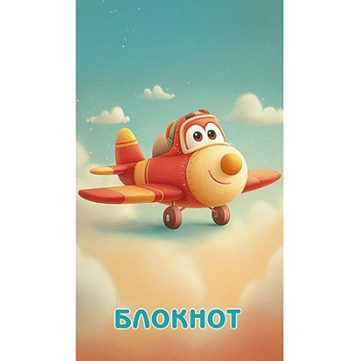 Большое фото товара - Блокнот А7 16л клетка "Самолетик" С1550-164 АппликА, 12-212680. Вариант №1