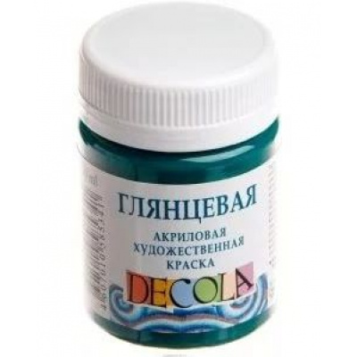 Большое фото товара - Акриловая краска глянцевая "Декола" 50мл Изумрудная 2928720 Невская палитра, 12-22755. Вариант №1