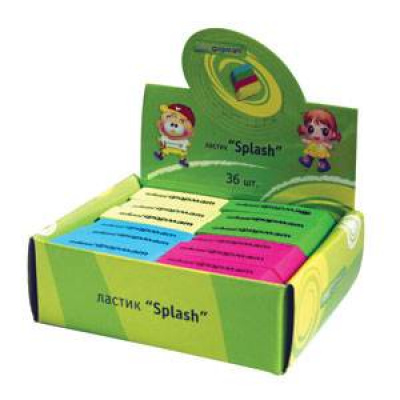 Большое фото товара - Ластик "Splash" НЕОН ассорти ERAS SchoolФормат, 12-32622. Вариант №1