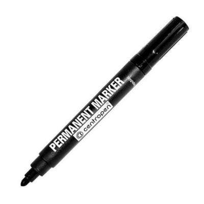 Большое фото товара - Маркер перманентный 2.5мм 8566/01-12 черный Centropen, 12-3283. Вариант №1