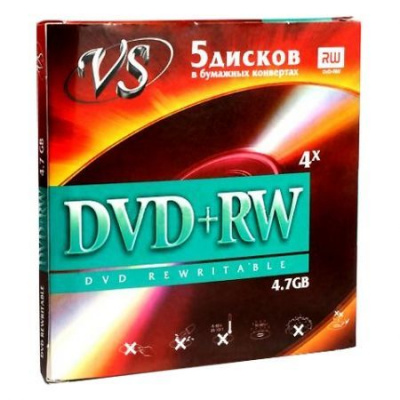 Большое фото товара - ВИДЕО КОМПАКТ- ДИСК (DVD+RW) перезаписываемый VS 4.7 ГБ 120 минут 4х Slim конверт (отгрузка кратно 5 шт), 12-38283. Вариант №1