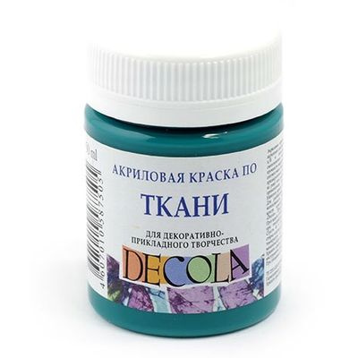 Большое фото товара - Акриловая краска по ткани "Декола" 50мл Изумрудная 4128720 Невская палитра, 12-38860. Вариант №1
