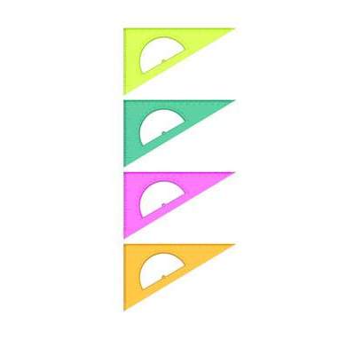 Большое фото товара - Треугольник с транспортиром 16 см х 30 градусов Neon Cristal цветной прозрачный ТК01 Стамм, 12-39646. Вариант №1